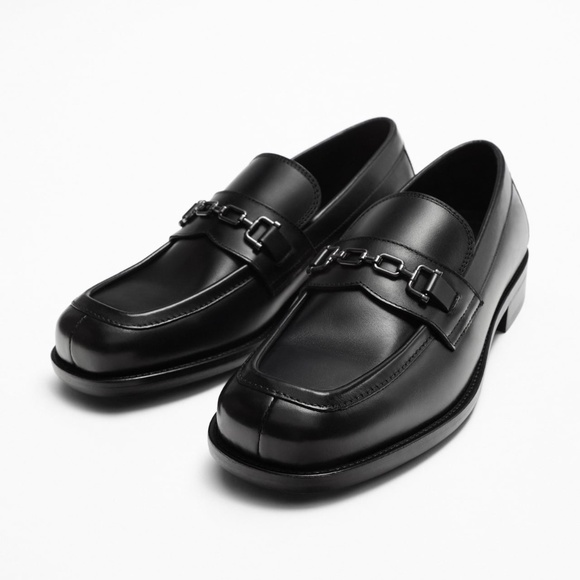 ZARA METAL TRIM LEATHER LOAFERS - 10 main image 5